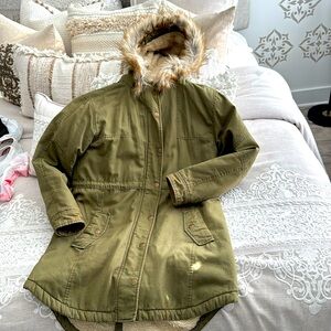 Winter fur lined coat